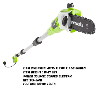 Greenworks 20192 corded electric pole saw